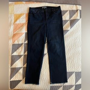 Wit & Wisdom Dark Wash Frayed Edge Cropped Jeans Size 12